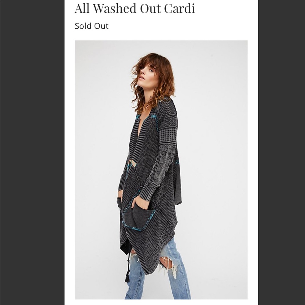 Free People All washed out Cardigan NWOT